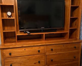 Solid Wood Entertainment Center,, Sony TV