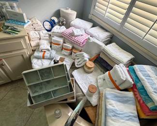 Linens towels, bathroom, accessories