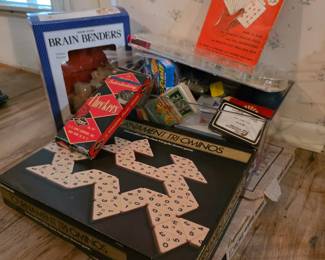 board games, playing cards, etc.