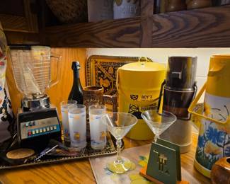Vintage Blender, Bar Glasses Thermos
