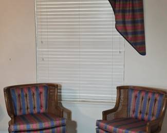 Custom Fabric Upholstered Chairs and Window Treatment