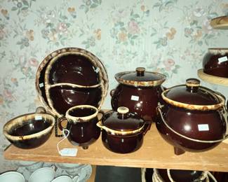BROWN DRIP-GLAZE POTTERY