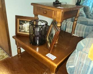 SET OF 4 ASHLEY OAK LIVING ROOM TABLES