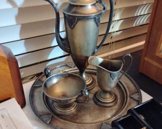 Antique K.S. Co silver plated set. Early 20th century