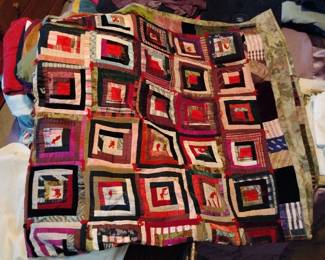 Antique crazy quilt. Vivid colors, some silk areas deteriorated