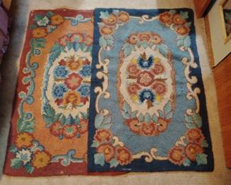 Vintage small size hooked rugs