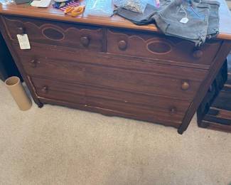 Antique wood chest- great for storage, nice size