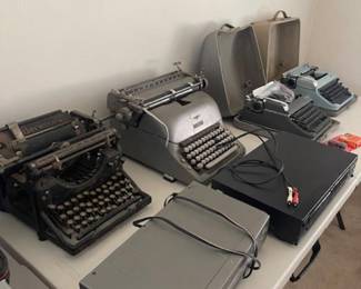 A selection of vintage typewriters