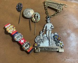 Vintage German tags and pins 
