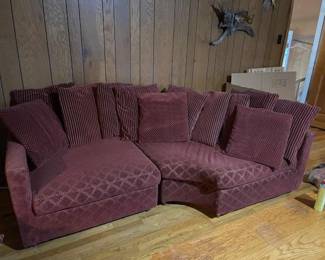 Two piece sectional sofa by Rowe= quite retro!