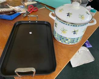 All Clad pan, Royal Doulton covered pot,  Very nice kitchen items
