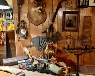 Hunting supplies & Deer head mount