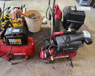 Central pneumatic 3 gal 100 psi & Craftsman 125 psi air compressors