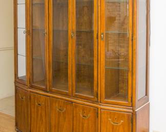 Drexel Heritage Champaign Style China Cabinet with beveled glass (2 pc. 79"h x 58"w x 12.5"d):  $600.00