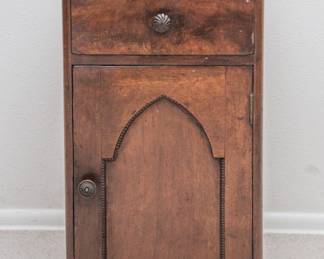 Antique walnut night stand w/marble top (29.5"h x 16" square):  $96.00