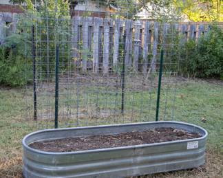 Garden Trellis:  $60.00.  Hastings galvanized low round end tank:  $160.00