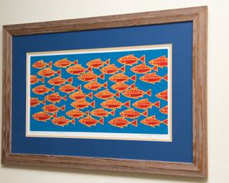 "Fish Life" ~ signed print:  Linnea Lundmark # 20/120 2012 (31"l x 20"w ALL):  $140.00