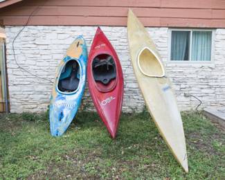 Kayaks:  Phoenix:  $100.00, Dagger:  $150.00, Otter w/paddle:  $150.00