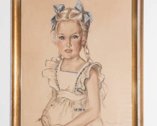 Original pastel ~signed.  "Blue Bows" (28"l x 21"w ALL)  $80.00