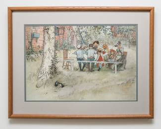 Framed print of art by ~ Anton Pieck  (19"l x 25"w ALL):  $60.00