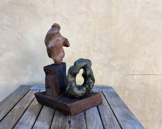 Leon Saulter Sculpture 10"X8" signed .