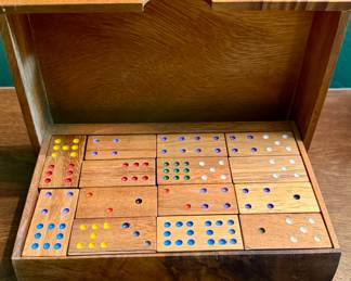 Wooden Domino Set with Storage Box