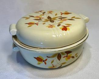 Halls China Covered Casserole Dish in "Autumn Leaf" Pattern