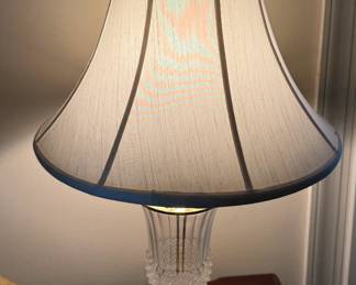 Traditional Glass Table Lamp with Brass Base