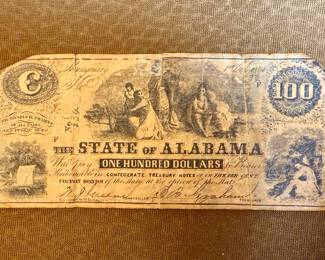 $100 Banknote Issued by The State of Alabama