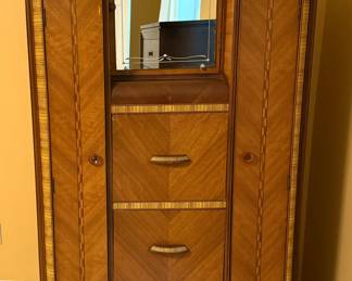 Vintage Art Deco Wardrobe/Dresser with Drop Down Desk