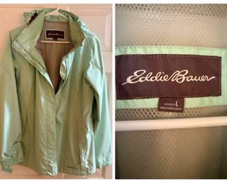 Eddie Bauer (Size Large) Green Rain Jacket