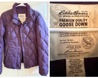 Eddie Bauer (Size Medium) Purple Down Puffer Jacket
