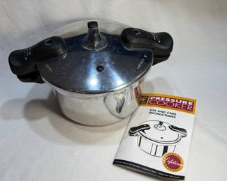 Philippe Richard Aluminum Pressure Cooker and Manual