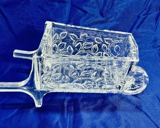 Vintage Glass Wheelbarrow Candy Dish