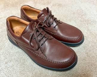 ECCO Men's "Seawalker" Brown Leather Lace-Up Shoes