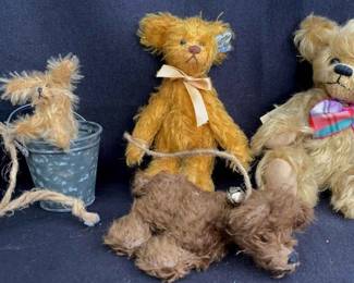 Lot Of 5 Vintage Bears And Dog