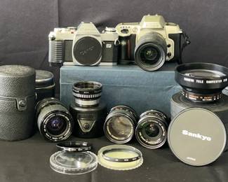 Canon AL-1 * Nikon N60 * Sigma 35-70mm * 2 Konica Lenses * Sankyo Tele Converter * 2 Filters