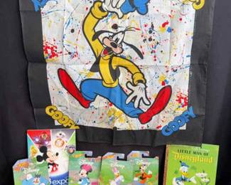 Disney’s Donald Duck Goldenbook; Minnie Mouse & Friends Hot Wheel Cars; Goofy Handkerchief & Books