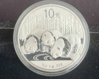 2013 China Silver Panda Coin 1oz Silver (Ag) .999 In Protective Capsule 