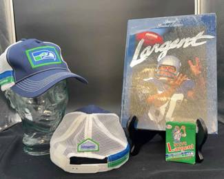 Seattle Seahawk’s NEW Steve Largent Special Edition Book; Trading Cards W/ 2005 KingDome Hats