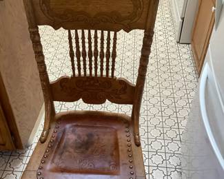 4 press back oak dining chairs