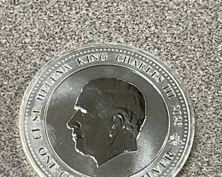 St Helena pure silver pound 1oz coin