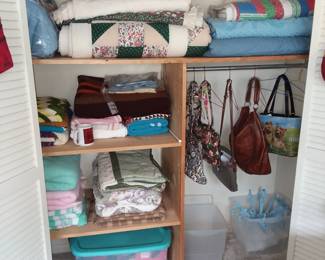Bedding, handbags 