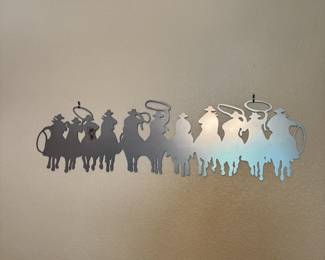 Metal Cutout Cowboys herding