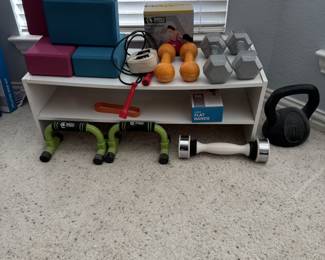 Hand weights, yoga blocks, straps and more