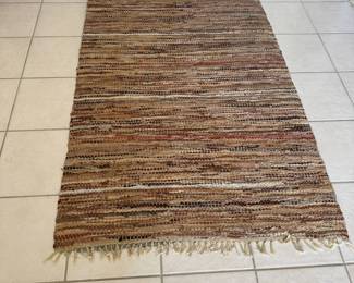 Leather and fabric Woven rug (also matching placemats and runner)