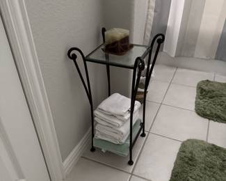 Bathroom Metal Small Table, also bathroom rugs