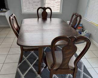 Antique Breakfast nook table with 4 chairs
