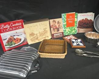 CT710Kitchen Ware And Vintage Cookbooks