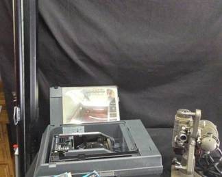 CT617Vintage Overhead Projectors And Projection Screen